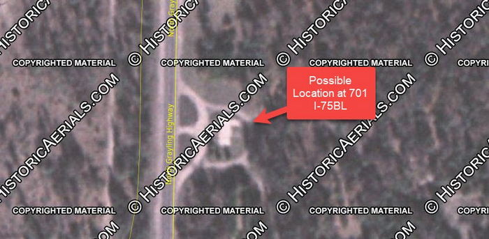 Bakers Triangle Motel (Casons Triangle Motel, Hulls Triangle Motel) - 1981 Aerial (newer photo)